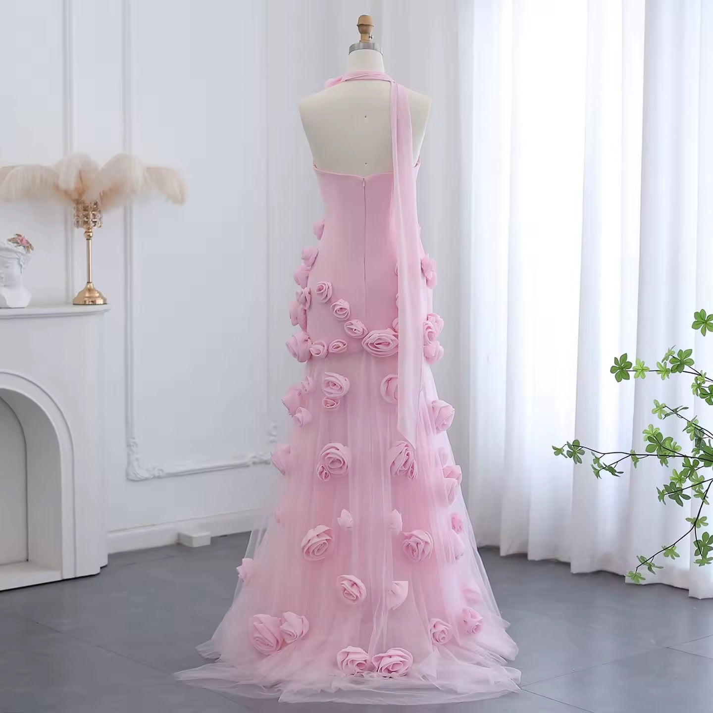 3D Flowers Evening Dress