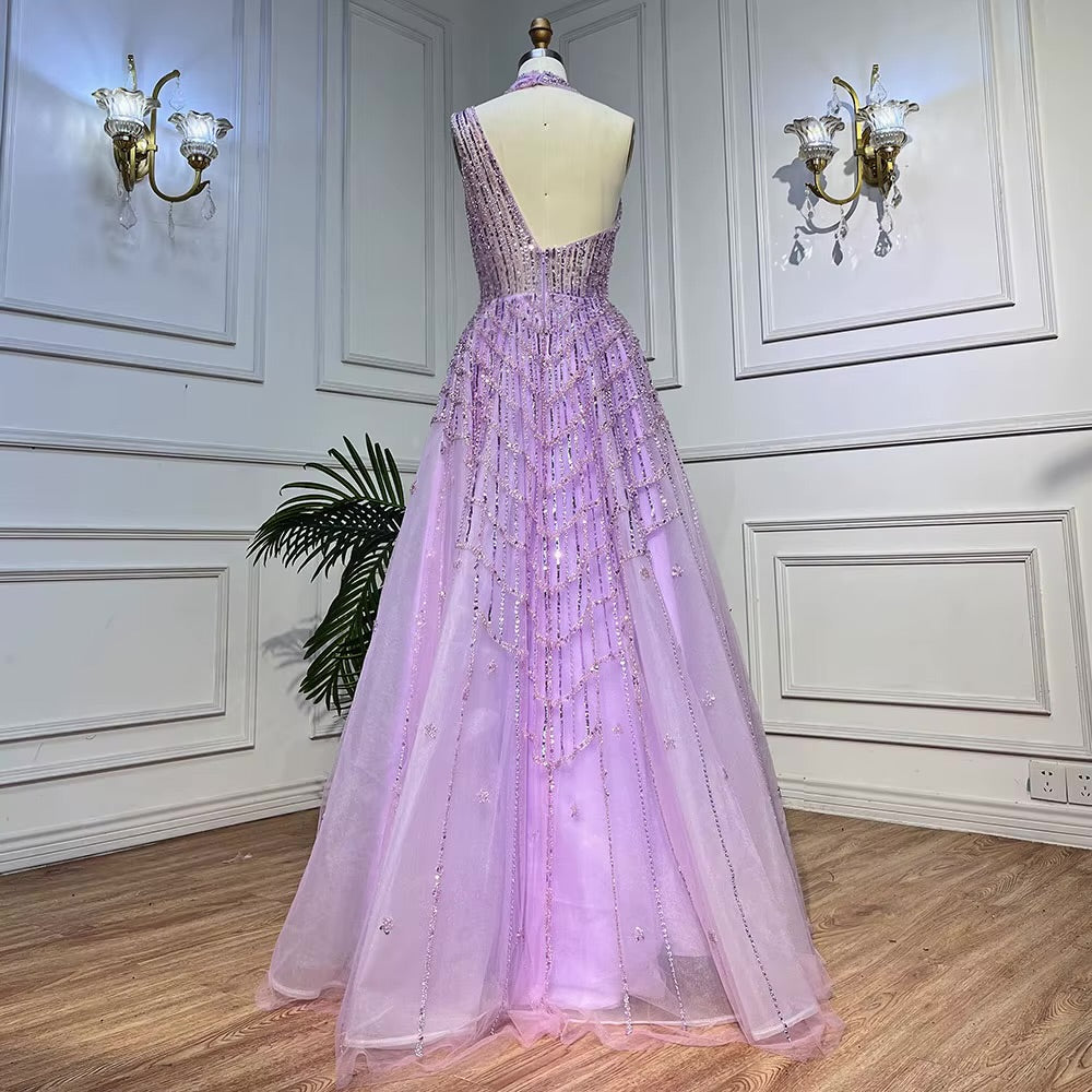 Elegant Beaded Ball Gown – Sparkling One-Shoulder Formal Dress