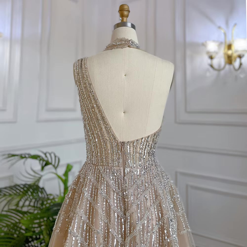 Elegant Beaded Ball Gown – Sparkling One-Shoulder Formal Dress