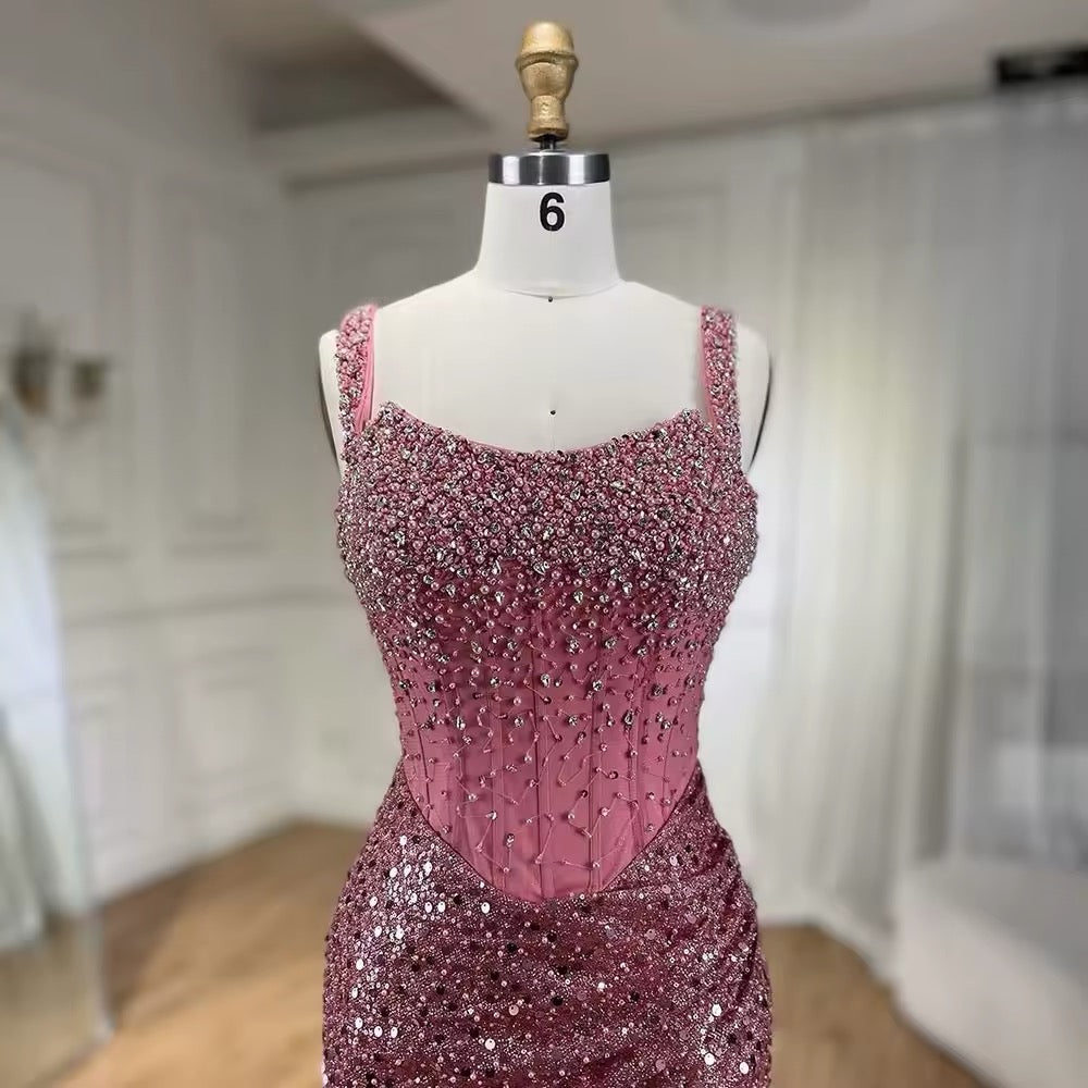 Mermaid Evening Luxury Crystal Dress