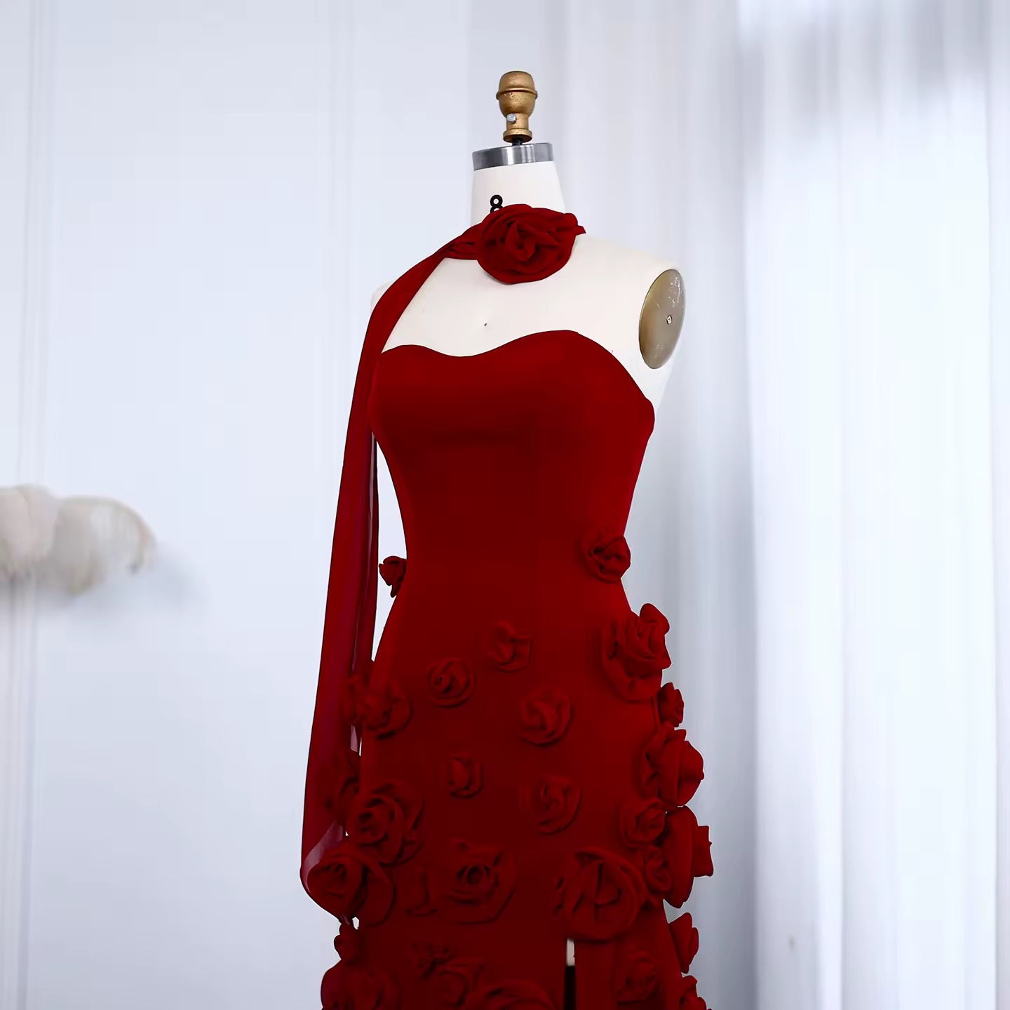3D Flowers Evening Dress