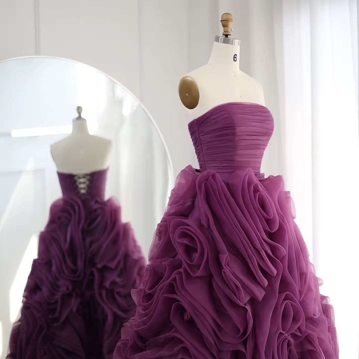 Luxury 3D Flower Purple,Pink Midi dress