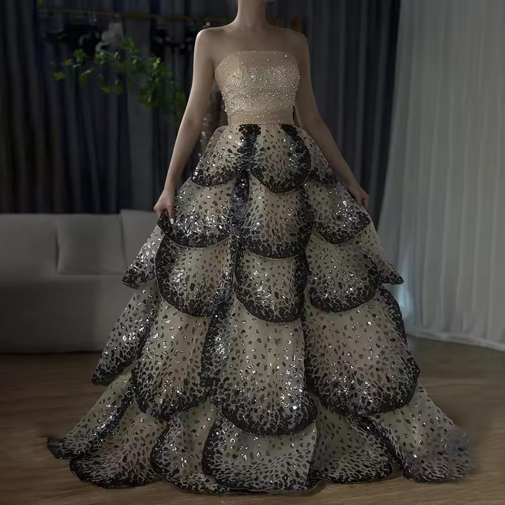 Luxury Champagne Evening Dress