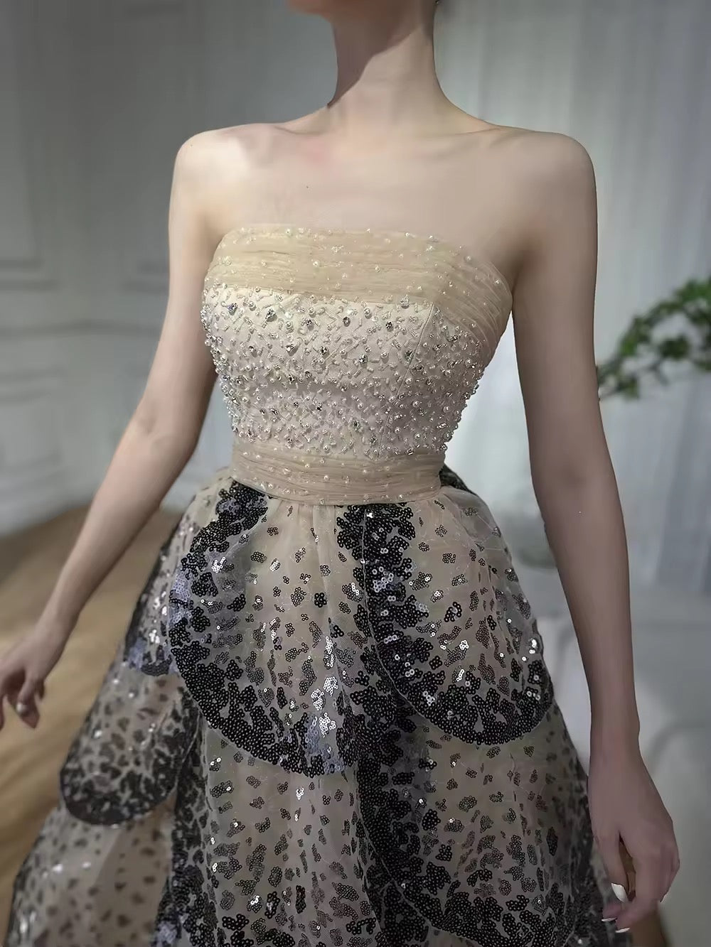 Luxury Champagne Evening Dress