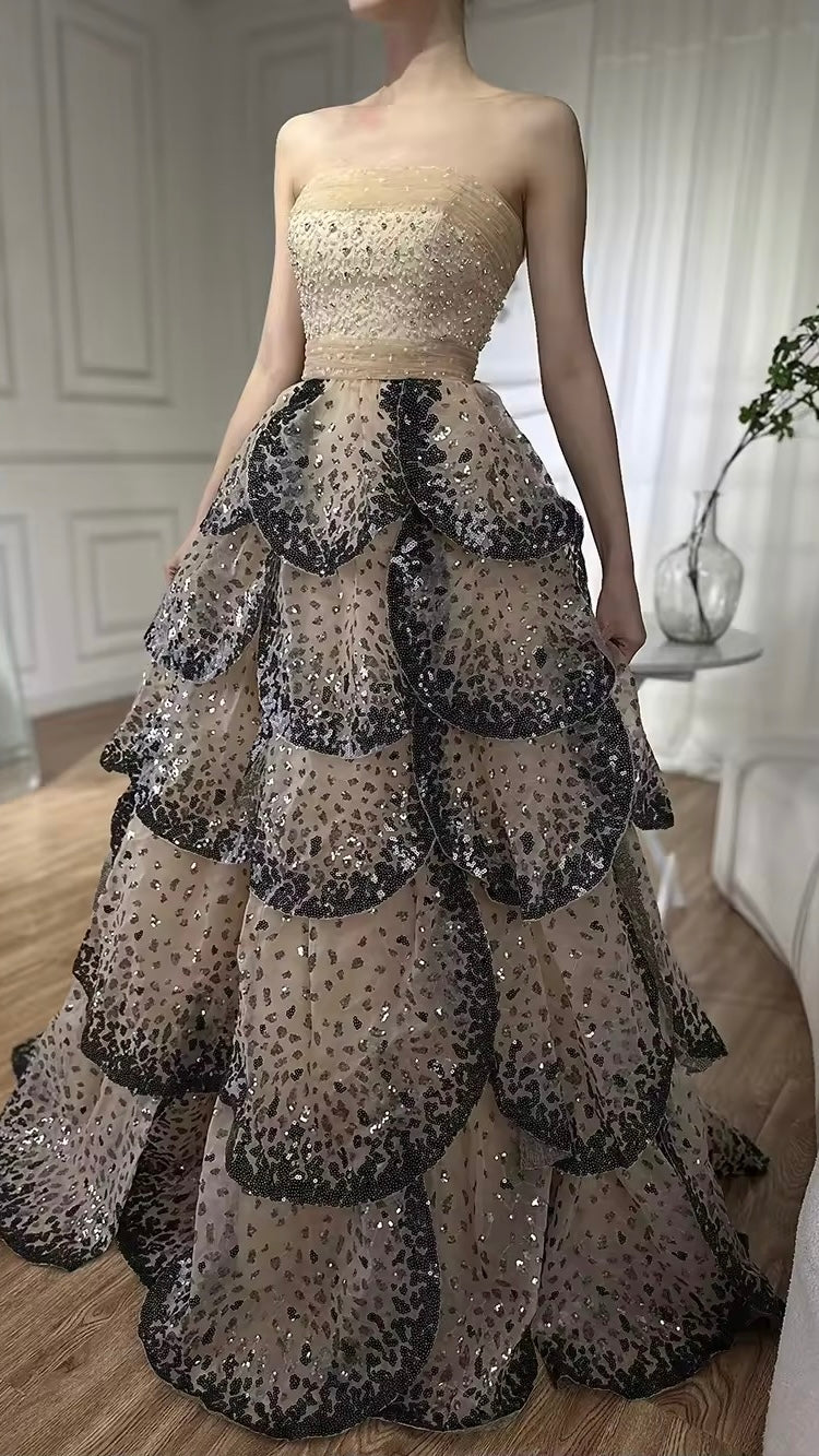 Luxury Champagne Evening Dress