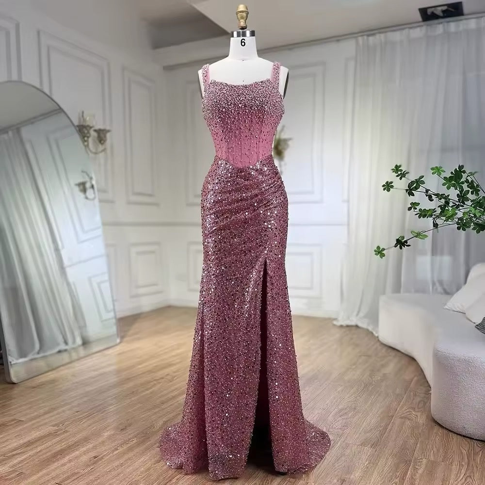 Mermaid Evening Luxury Crystal Dress