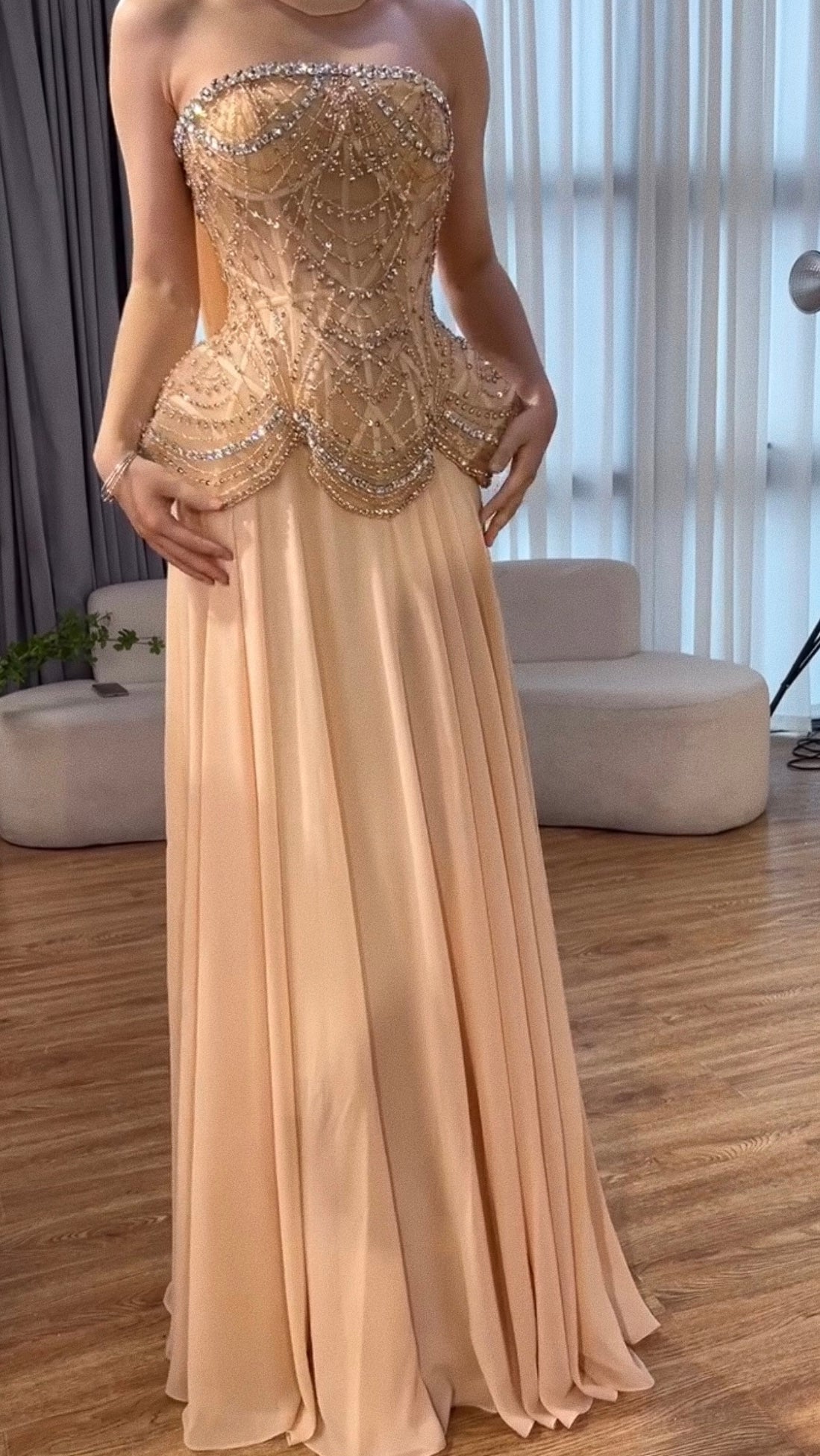 Embellished Corset Evening Gown