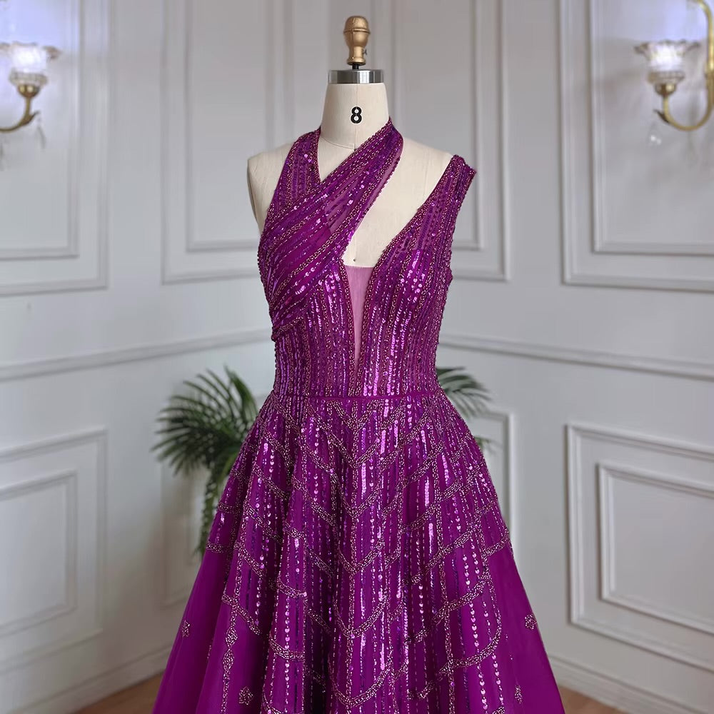 Elegant Beaded Ball Gown – Sparkling One-Shoulder Formal Dress