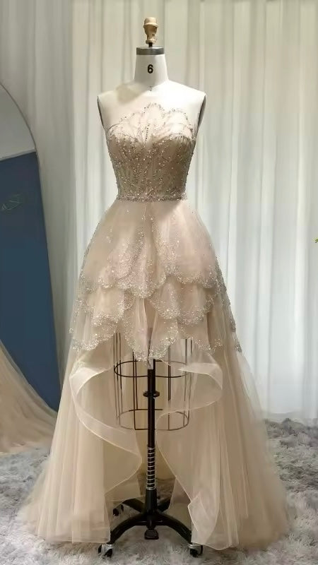 Elegant Tiered Short Front Long Back dress