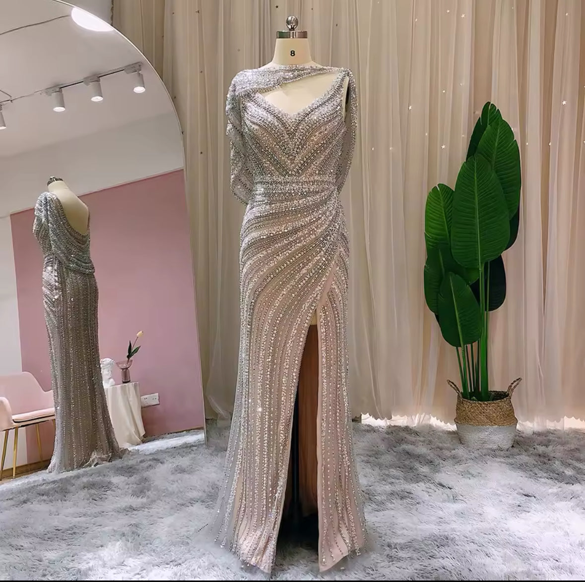 Luxury Embroidered Crystal Dress