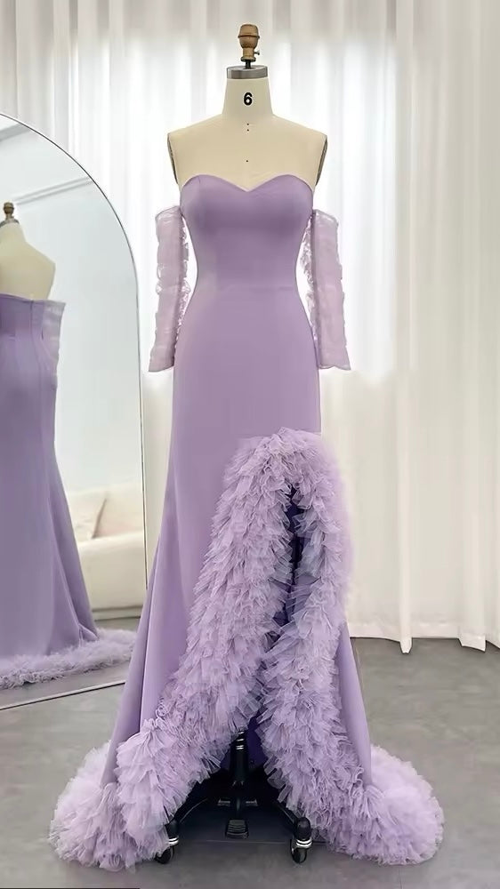 Lilac dress with ruffles