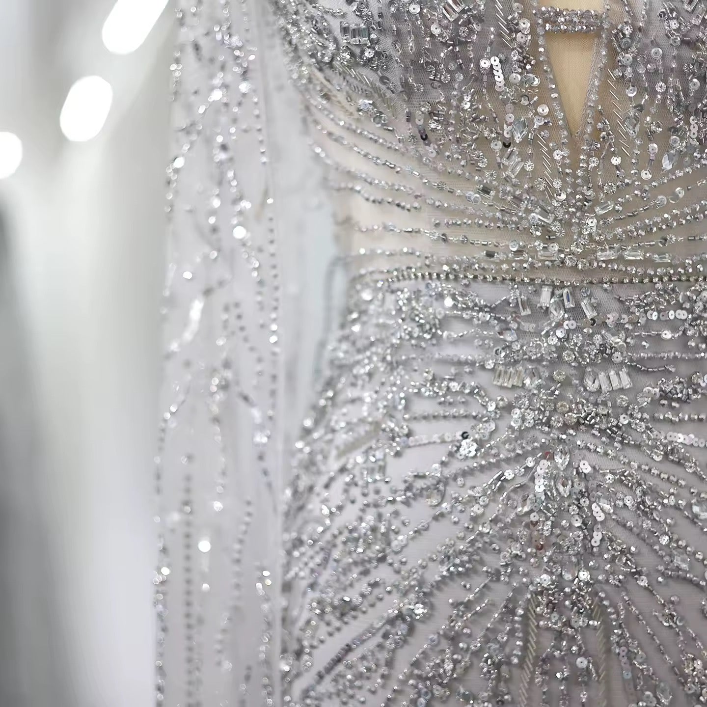 Luxury Evening Dress with Cape V-Neck