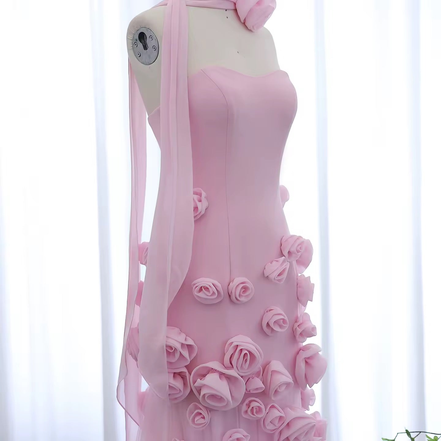 3D Flowers Evening Dress