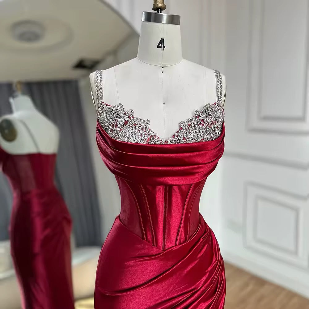 Embellished Corset Drape Gown