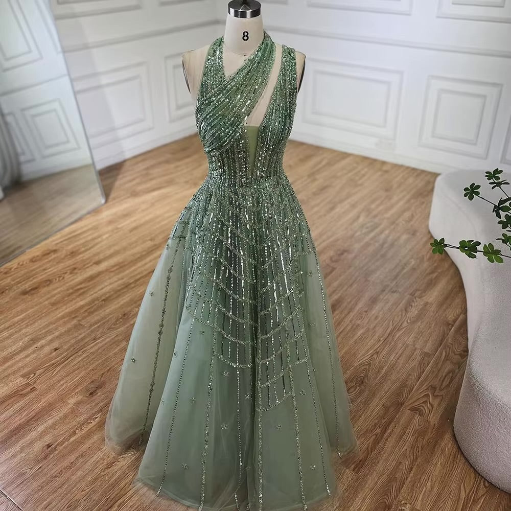 Elegant Beaded Ball Gown – Sparkling One-Shoulder Formal Dress