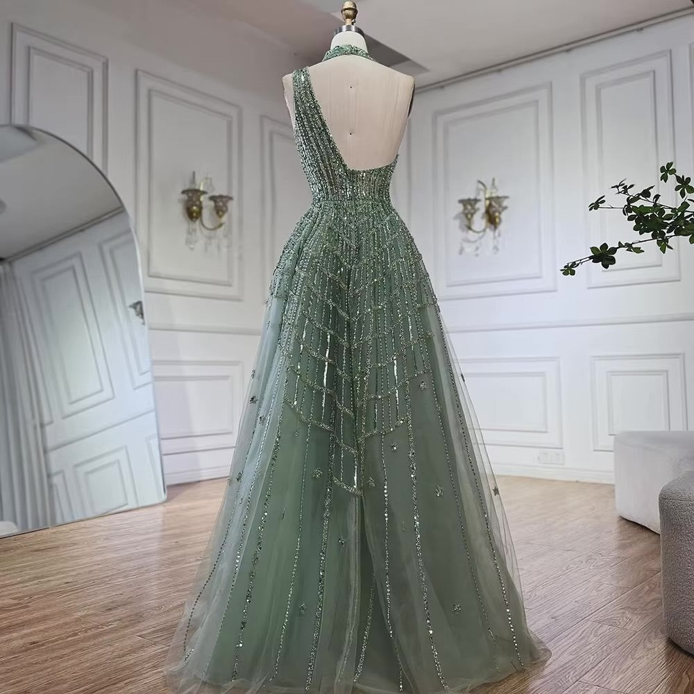 Elegant Beaded Ball Gown – Sparkling One-Shoulder Formal Dress