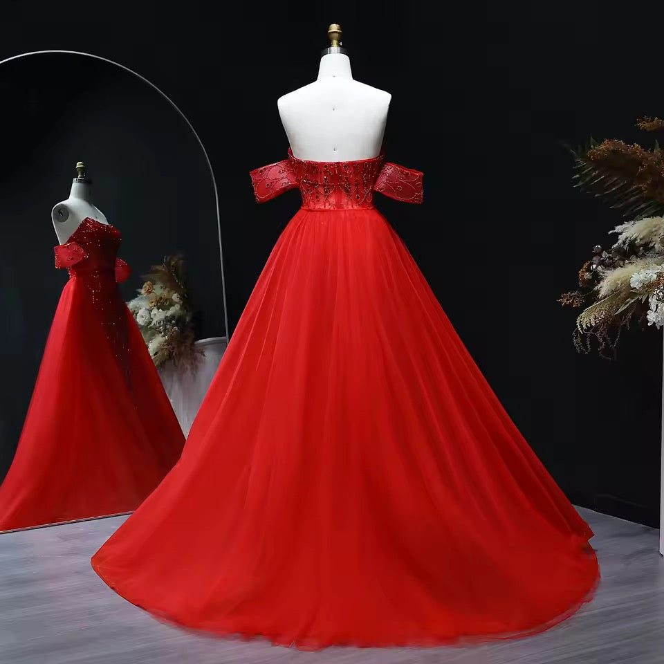 Luxury Evening Dress with Detachable Skirt
