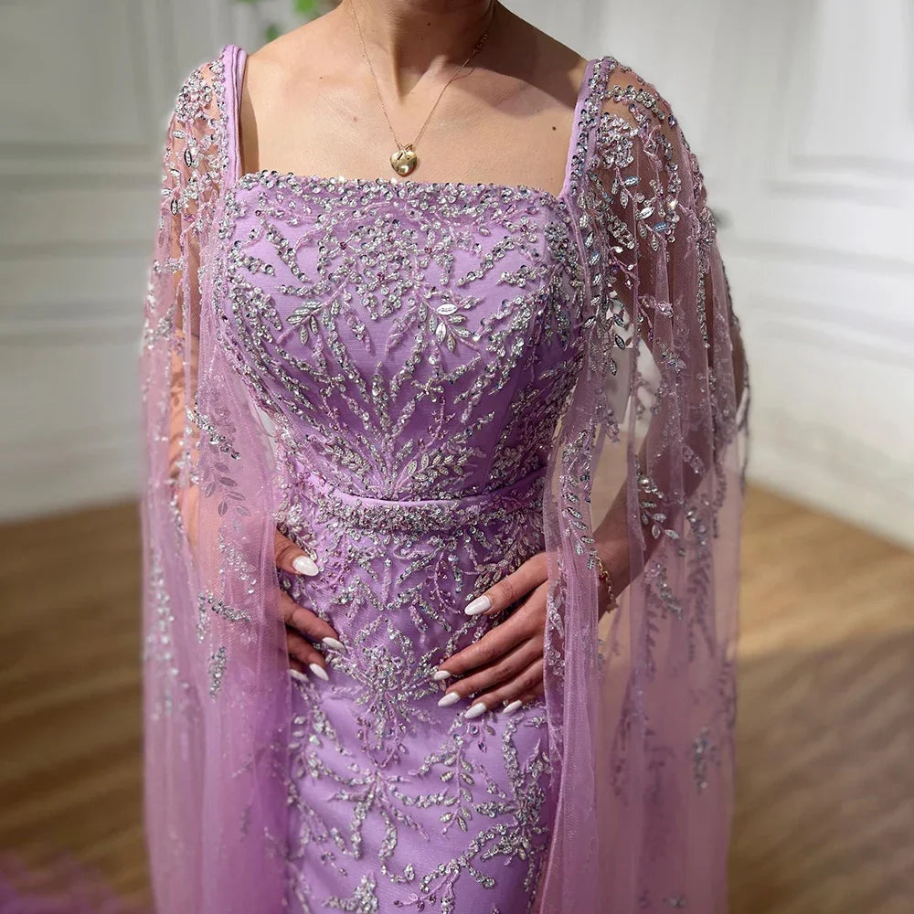 Luxury long open sleeve dress with feathers