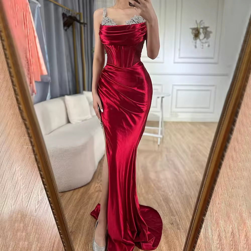 Embellished Corset Drape Gown