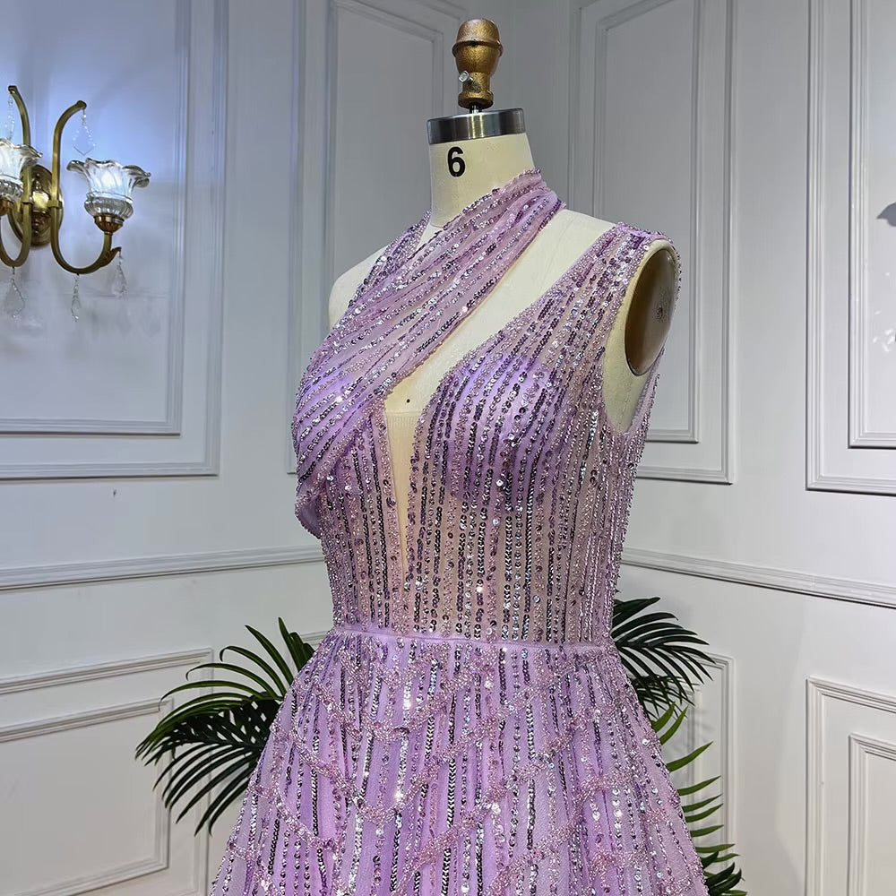 Elegant Beaded Ball Gown – Sparkling One-Shoulder Formal Dress