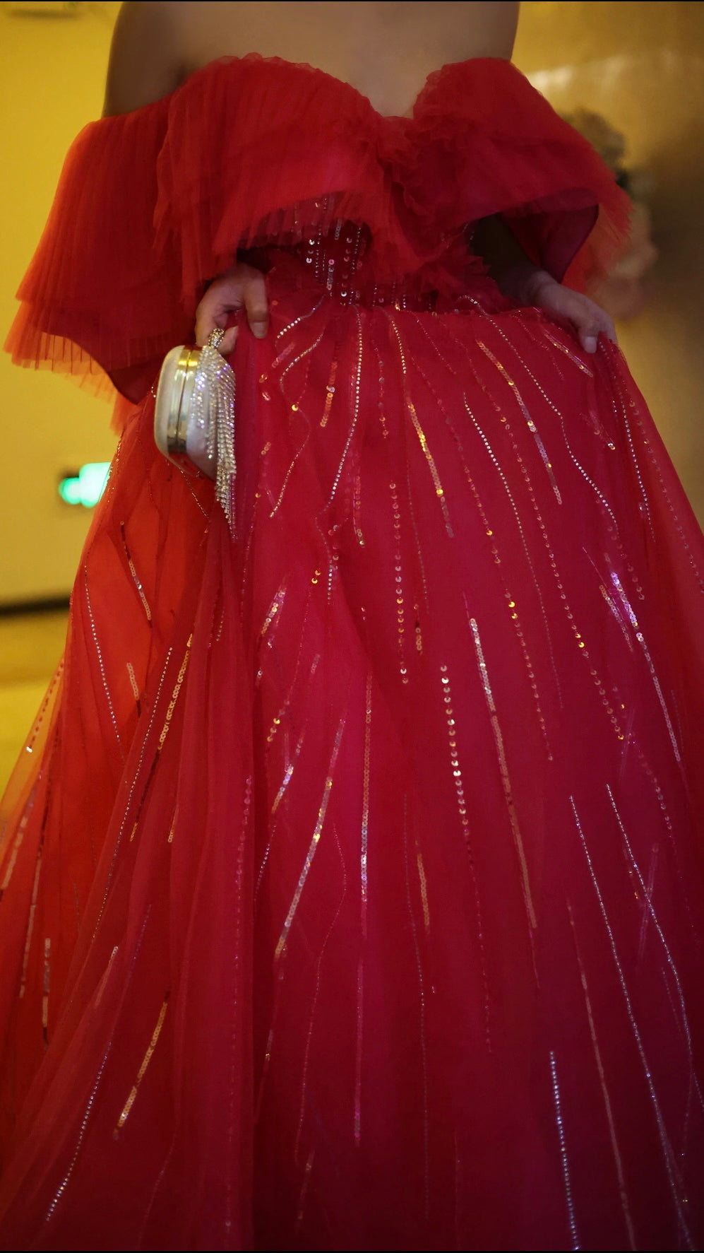 Aurora Tulle Gown،Blush & Fuchsia