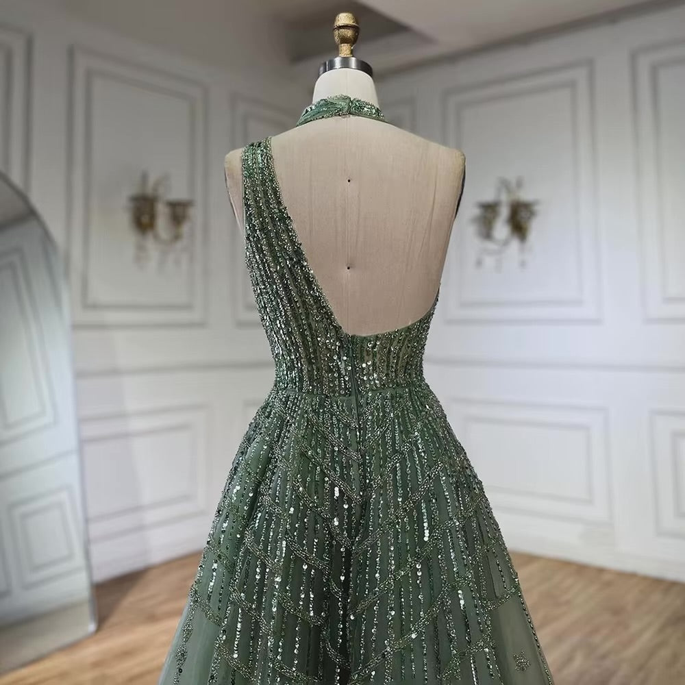 Elegant Beaded Ball Gown – Sparkling One-Shoulder Formal Dress