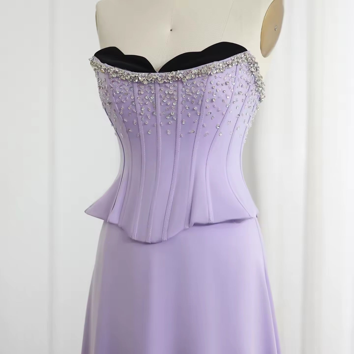 Lavender Grace، Strapless Corset Gown with Sparkling Details