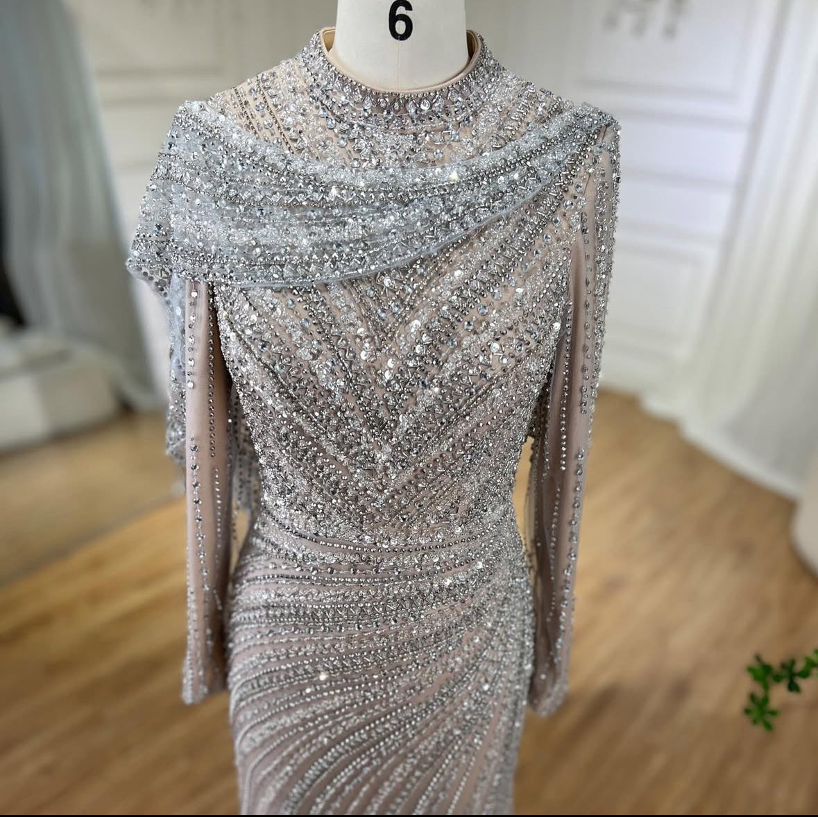 Luxury Embroidered Crystal Dress