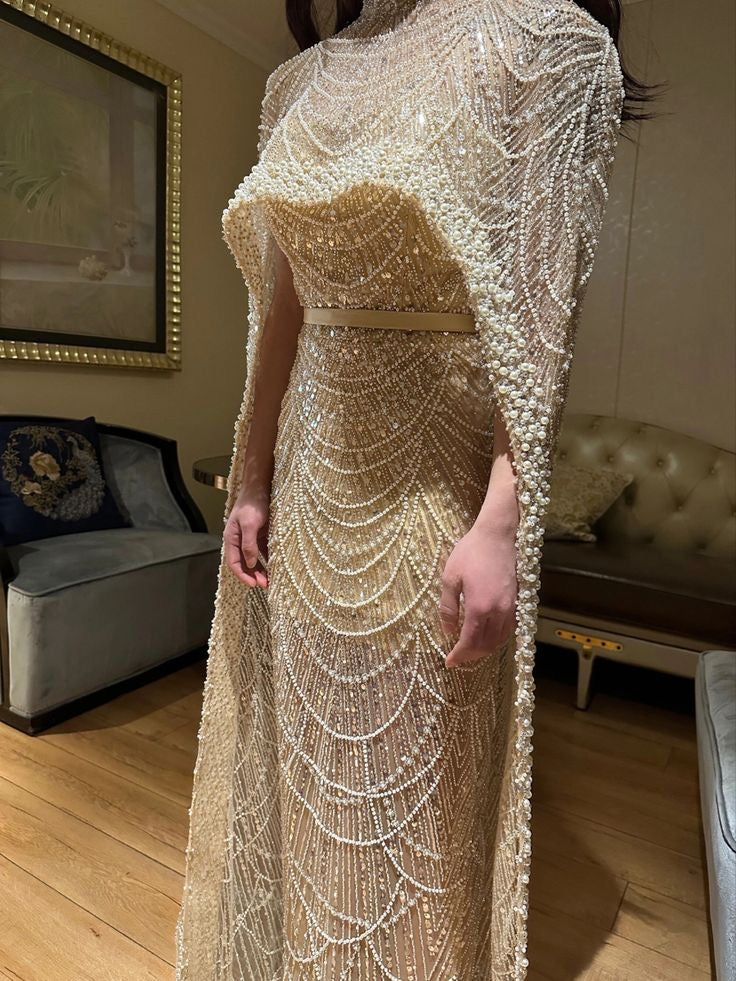 Pearl embellished MAXI dress