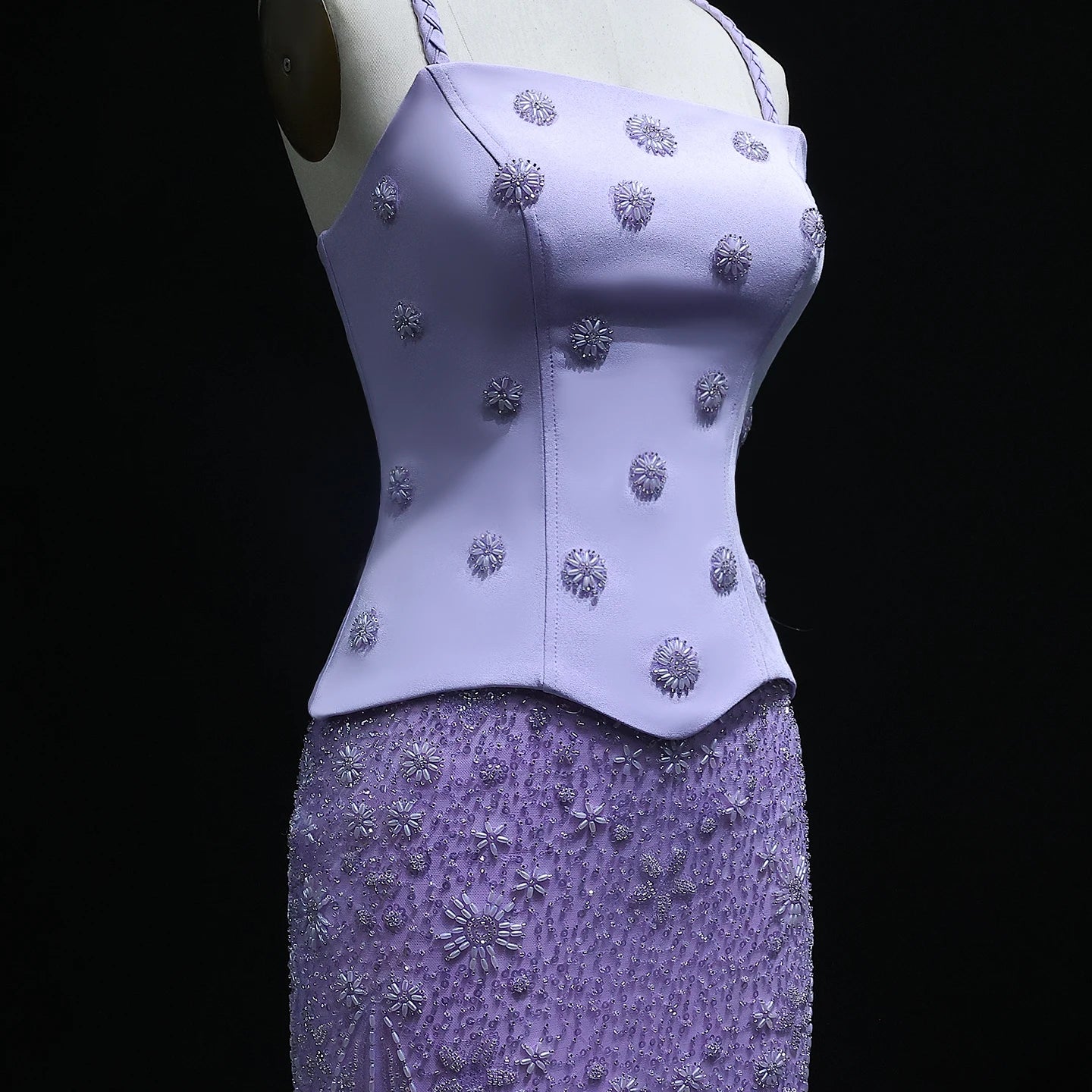 Two Pieces Evening Dress with Spaghetti Straps