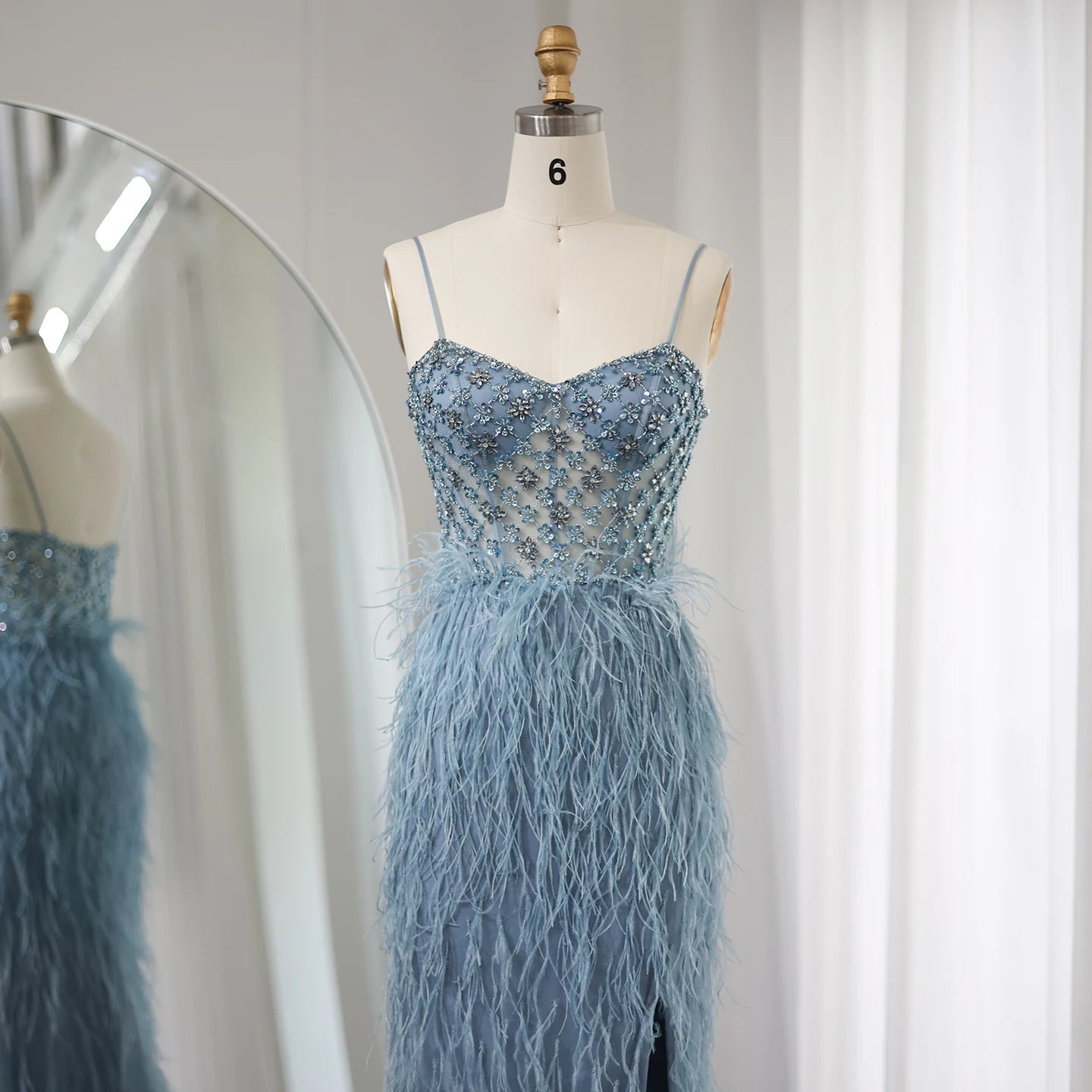 Luxury Feathers Mermaid Evening Dress