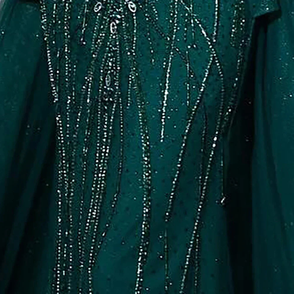 Customized 2025 Nude Saudi Beaded Spaghetti Strap Evening Dresses Gowns with Overskirt for Formal Occasion