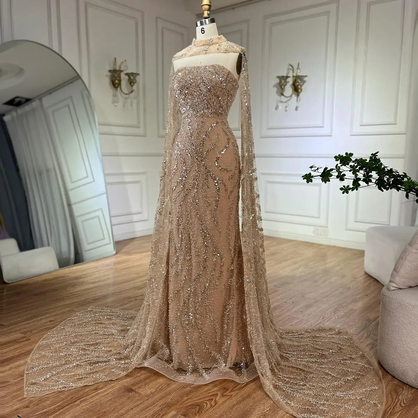 Luxury detachable dress with a lace-up back