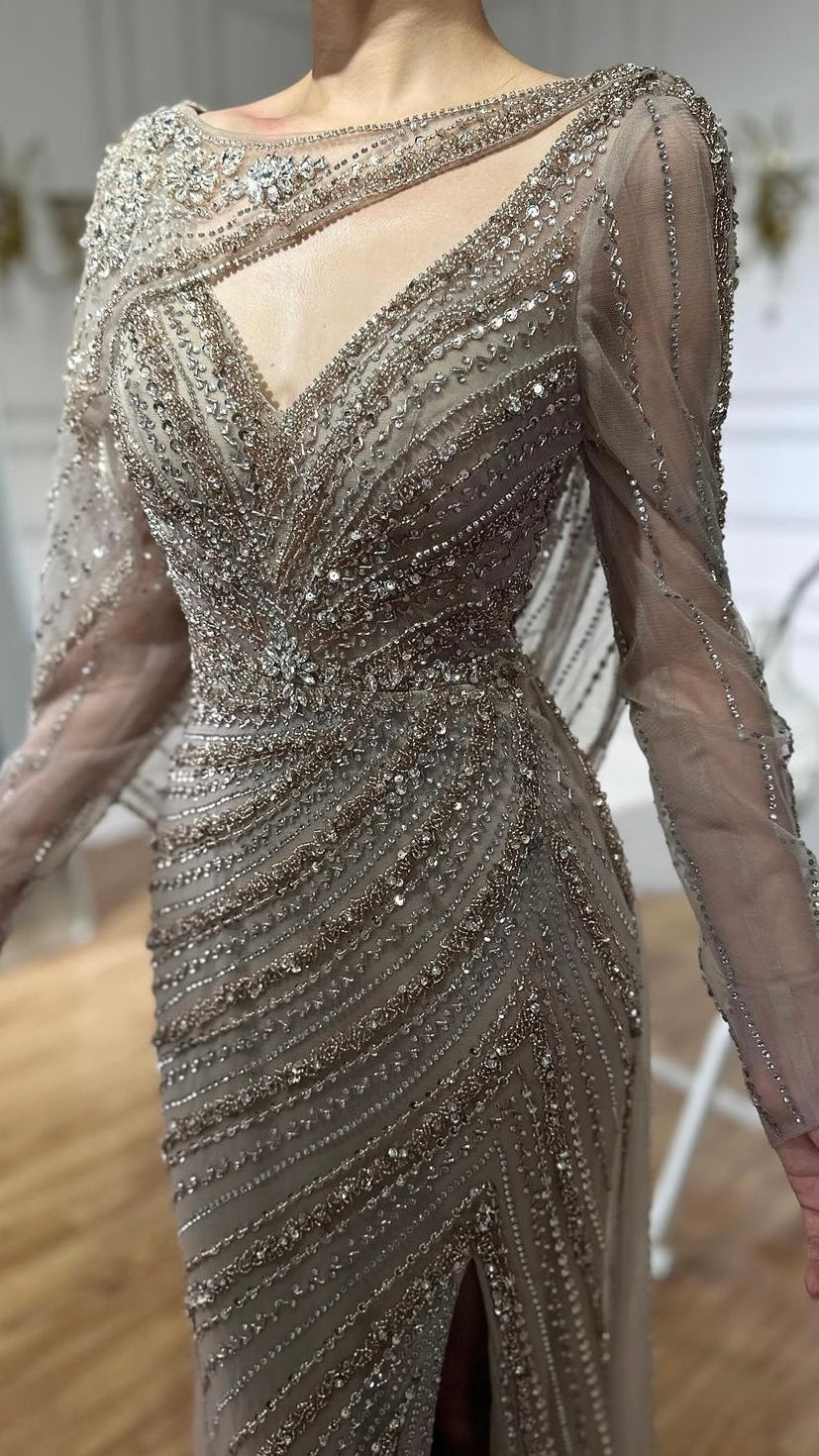 Brown Luxury Mermaid Evening Dress