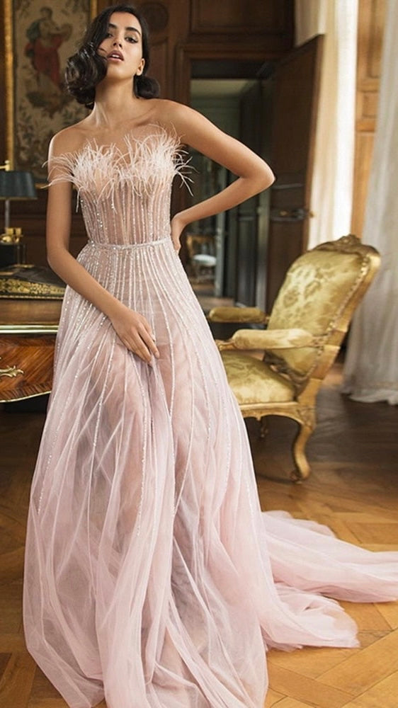 Pink evening dress