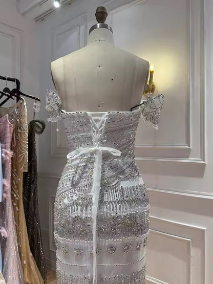 Celestial Silver Crystal Gown