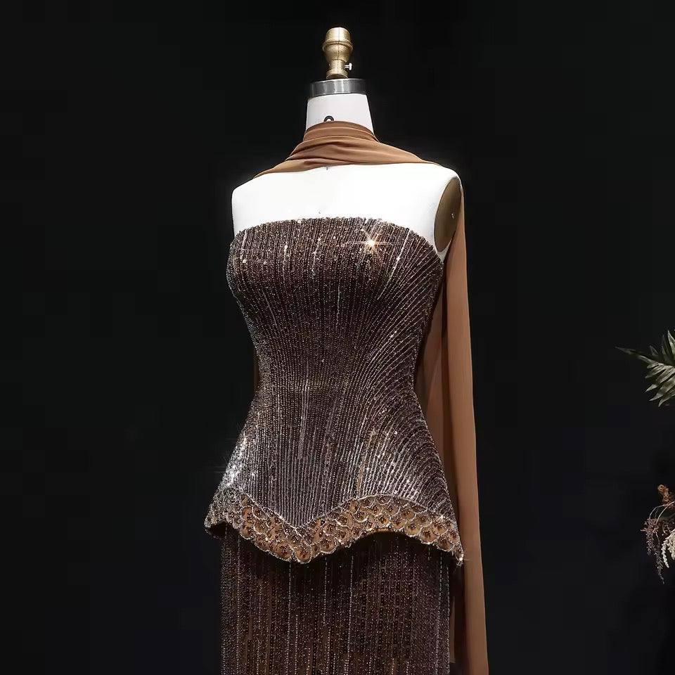 Sunset Gown in Yellowish Orange