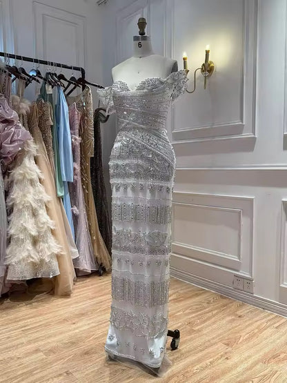 Celestial Silver Crystal Gown