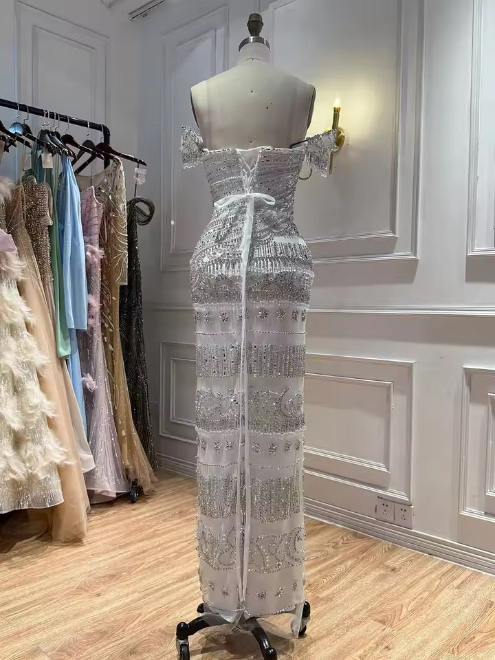 Celestial Silver Crystal Gown