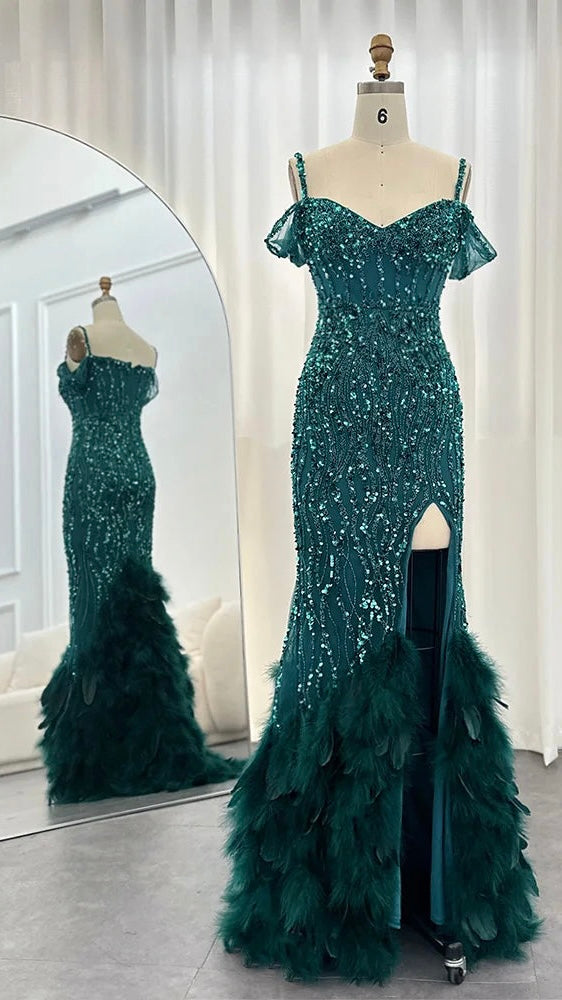 Luxury Mermaid Feathers Dress