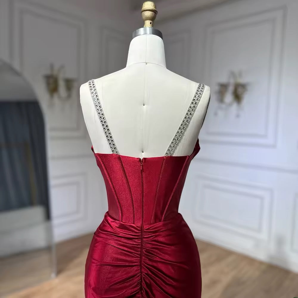 Embellished Corset Drape Gown