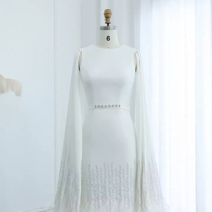 Luxury evening dress with long sleeves