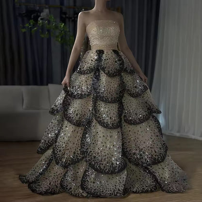 Luxury Champagne Evening Dress