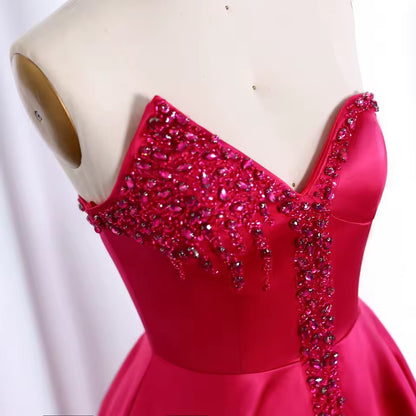 Elegant Couture Gown with Crystal Detailing