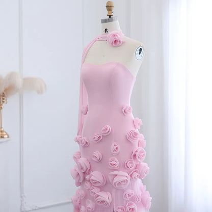 3D Flowers Evening Dress
