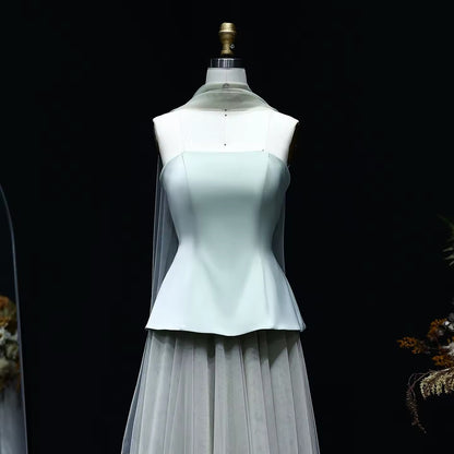 Elegant soft dress with a scarf
