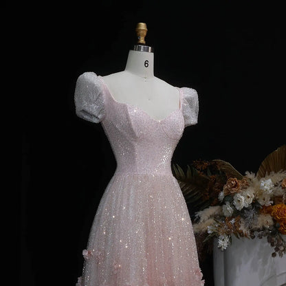 Sparkling 3D Floral Appliqué Beaded Tulle Mermaid Dress