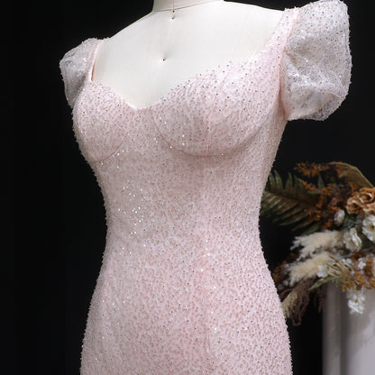 Sparkling 3D Floral Appliqué Beaded Tulle Mermaid Dress