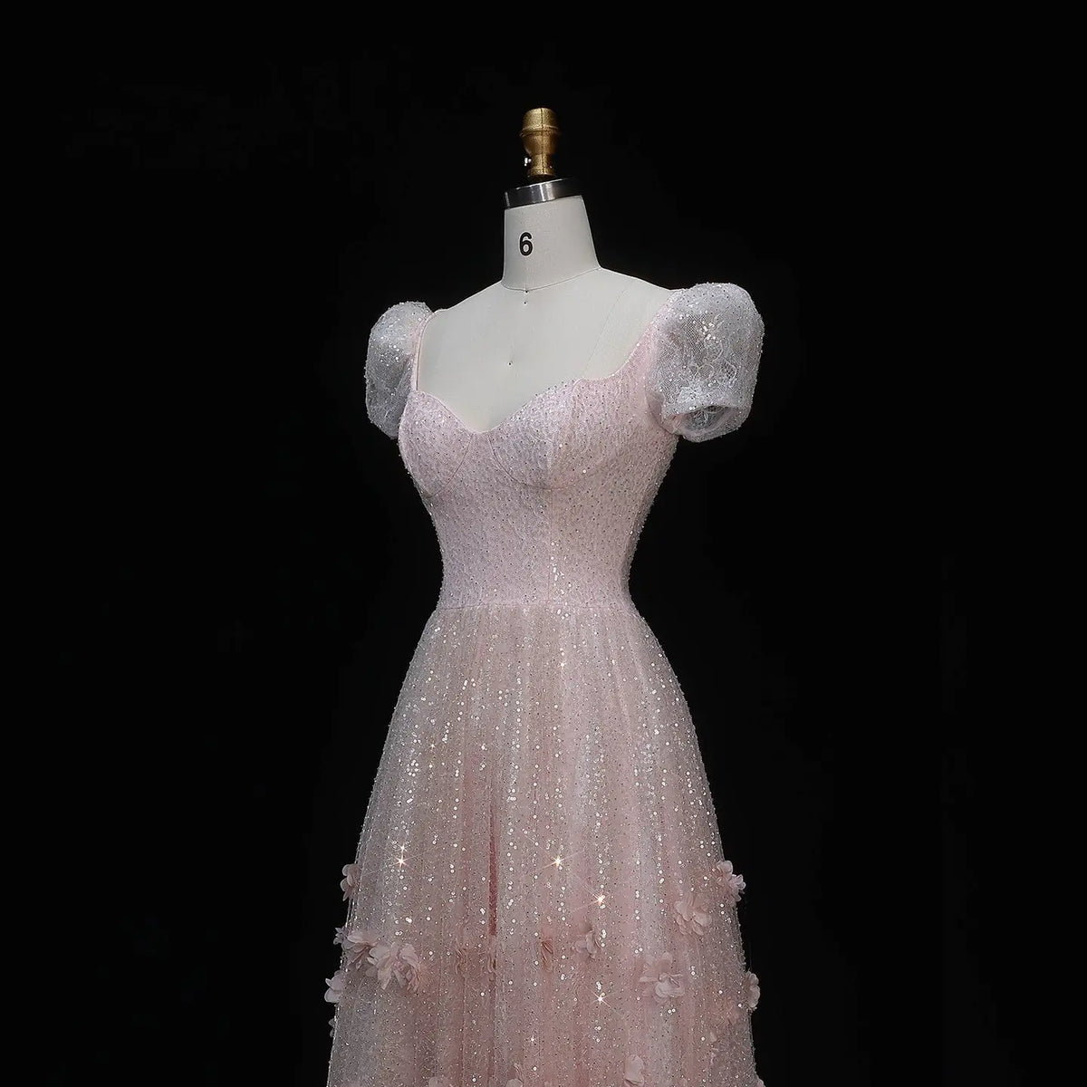 Sparkling 3D Floral Appliqué Beaded Tulle Mermaid Dress