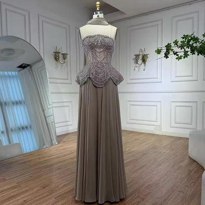 “Regal Glow” Embellished Corset Evening Gown
